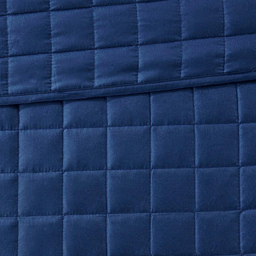 Heritage King/California King 8 Piece Comforter and Coverlet Set Collection Navy Olliix.com