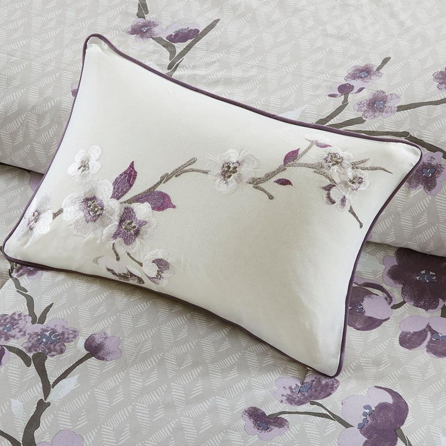 Holly 8 Piece Cotton Comforter Set Purple Queen Olliix.com