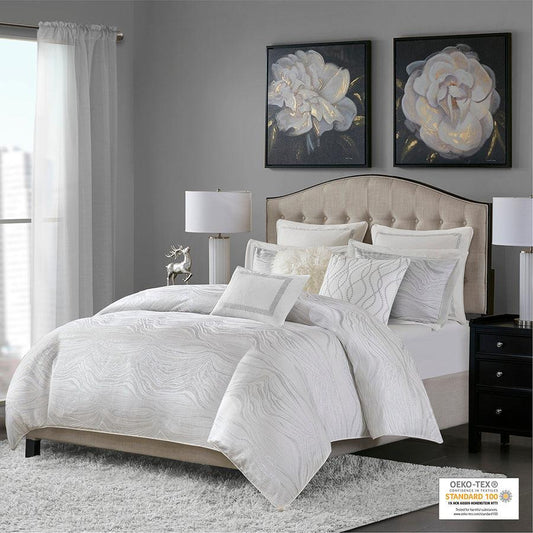 Hollywood Global Inspired| Glam Comforter Set White Queen Olliix.com