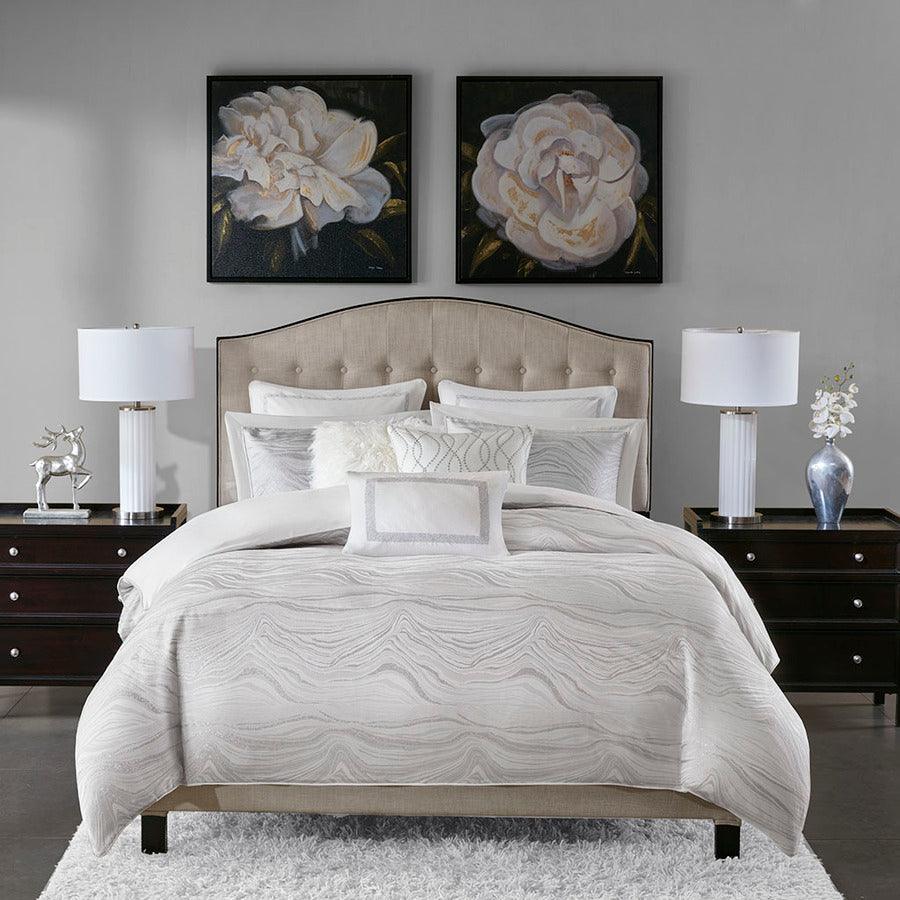 Hollywood Global Inspired| Glam Comforter Set White Queen Olliix.com