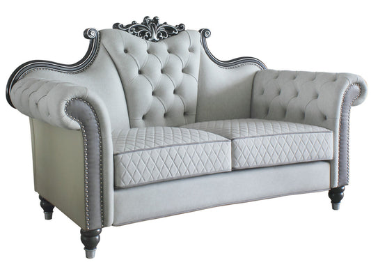 Acme Furniture House Delphine Loveseat in Ivory 58831 ACME East