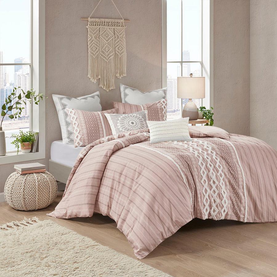 Imani Cotton Comforter Mini Set Blush Full/Queen Olliix.com