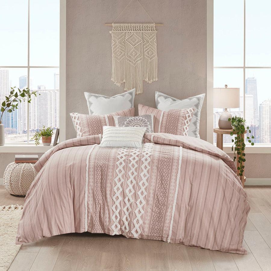 Imani Cotton Comforter Mini Set Blush Full/Queen Olliix.com