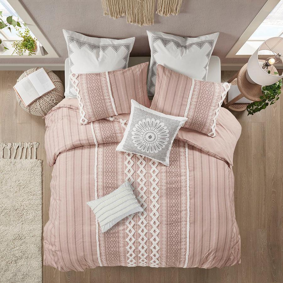 Imani Cotton Comforter Mini Set Blush Full/Queen Olliix.com