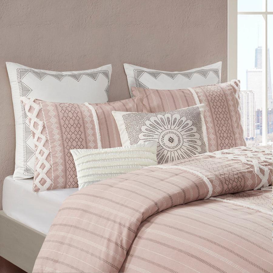 Imani Cotton Comforter Mini Set Blush Full/Queen Olliix.com