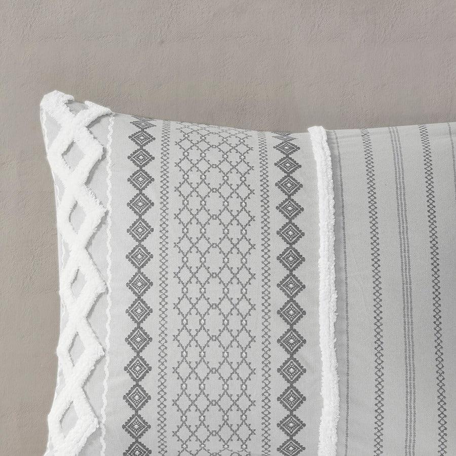 Imani Cotton Comforter Mini Set Gray Full/Queen Olliix.com