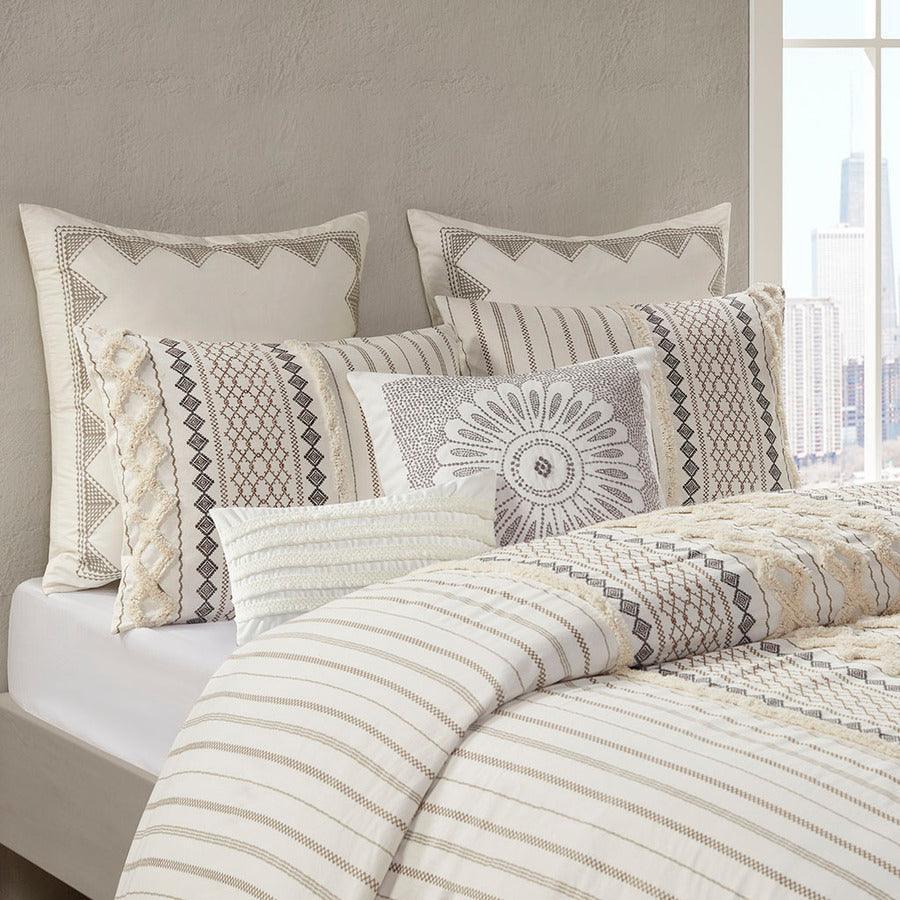 Imani Cotton Comforter Mini Set Ivory Full/Queen Olliix.com