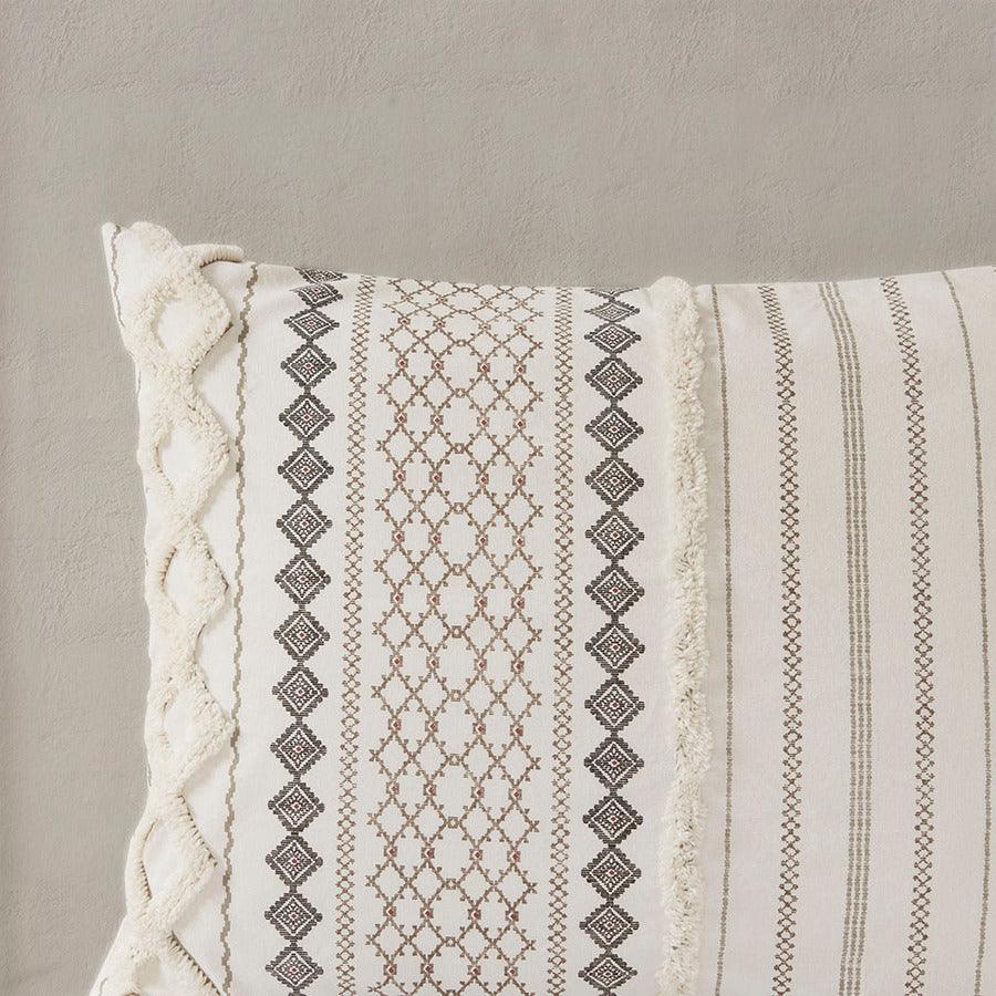 Imani Full/Queen Cotton Duvet Cover Mini Set Ivory Olliix.com