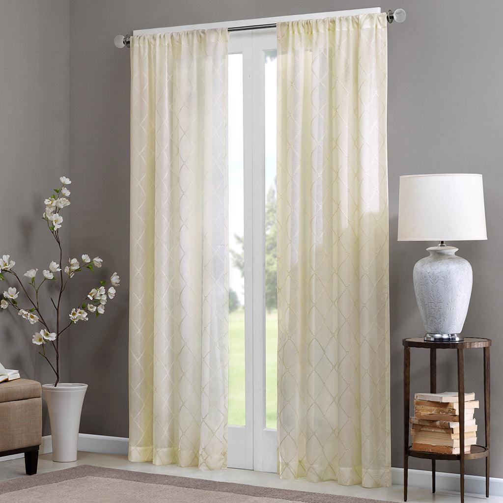 Irina 84" Sheer Window Curtain Ivory Olliix.com