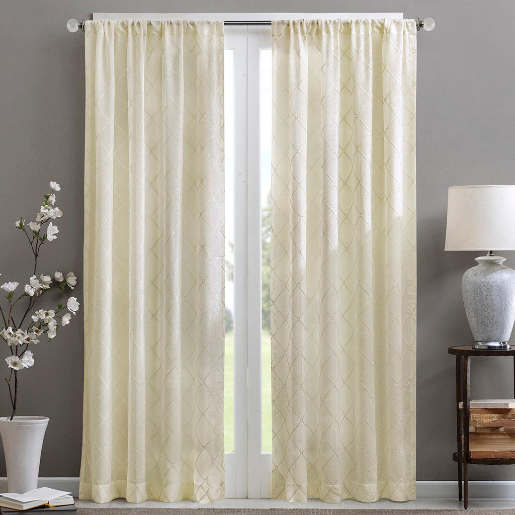 Irina 84" Sheer Window Curtain Ivory Olliix.com