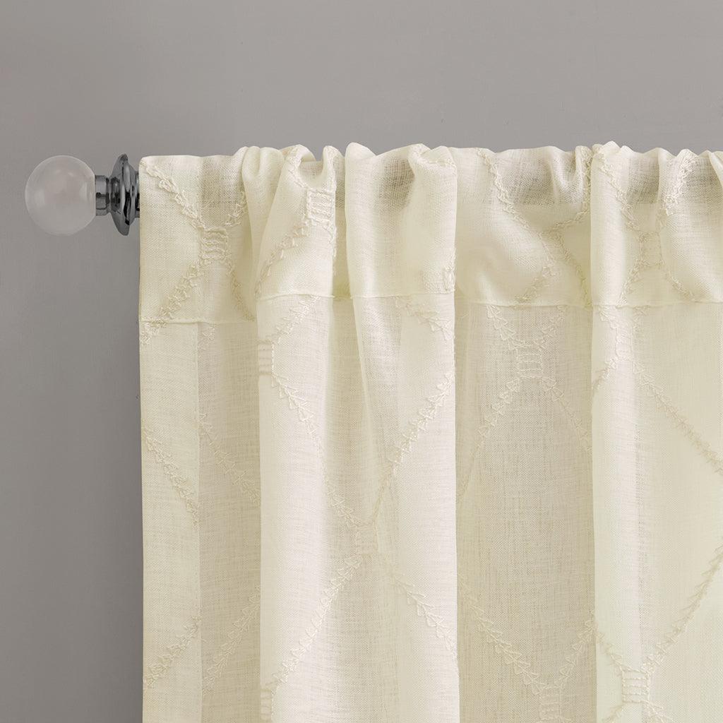 Irina 84" Sheer Window Curtain Ivory Olliix.com