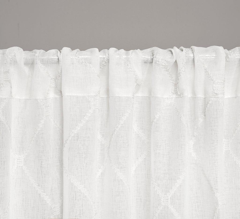 Irina Diamond Sheer Window Curtain White Olliix.com