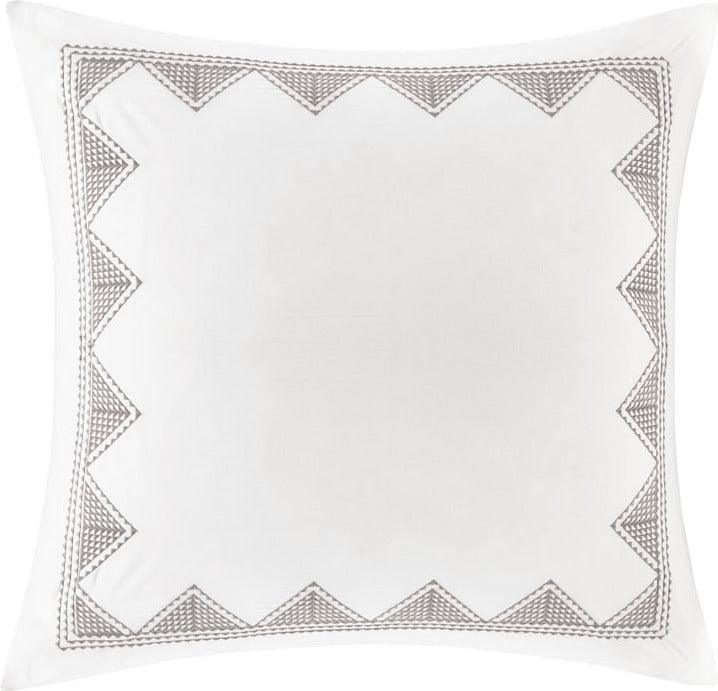 Isla Cotton Embroidered Euro Sham White Olliix.com