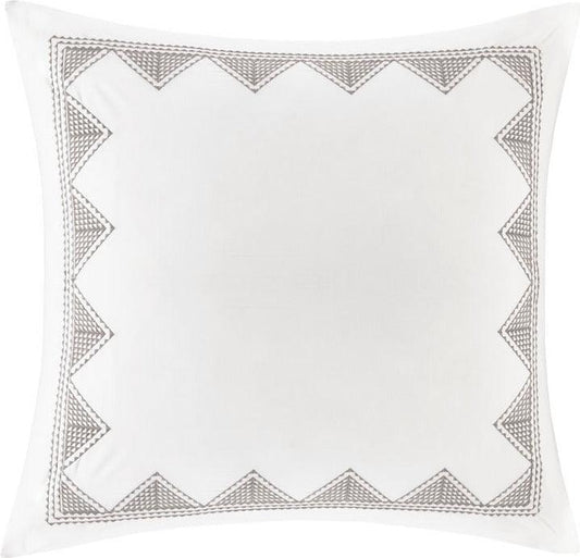 Isla Cotton Embroidered Euro Sham White Olliix.com