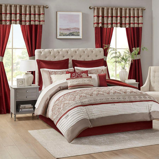 Jelena 24 Piece Room In A Bag Red King Olliix.com