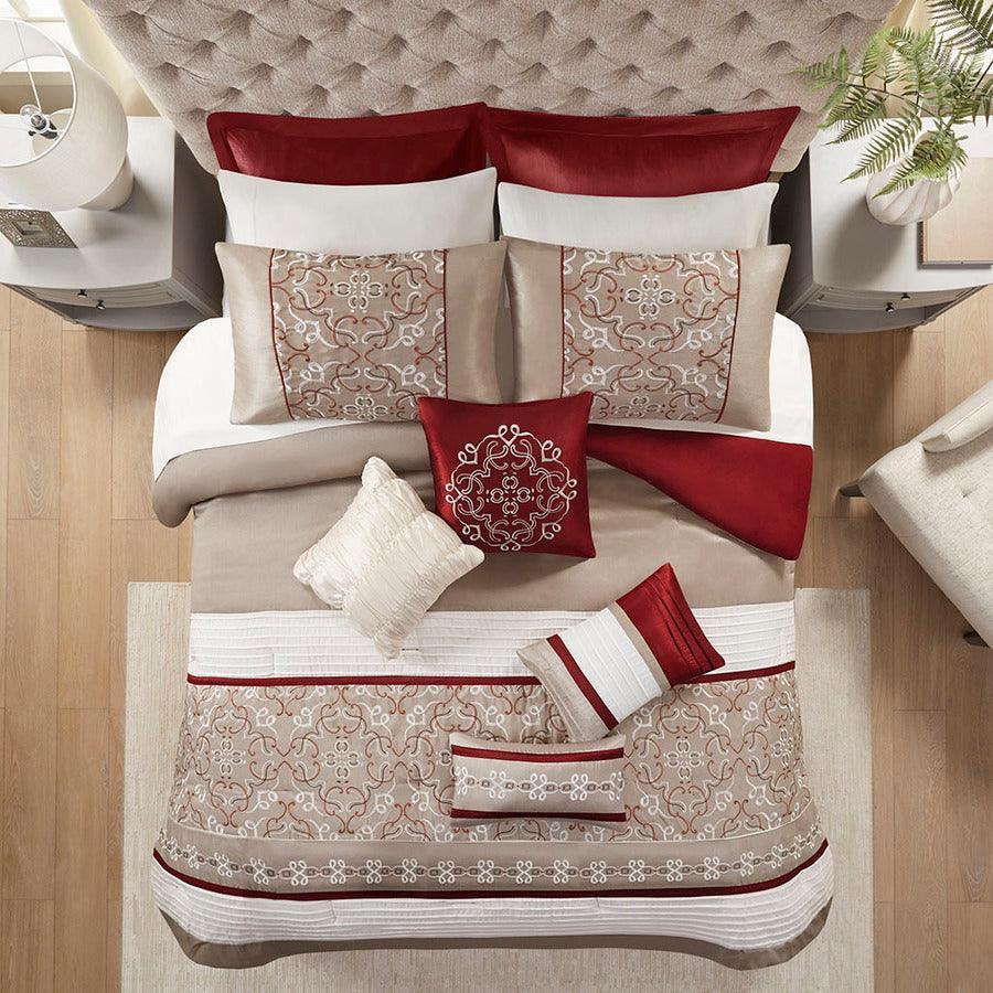 Jelena 24 Piece Room In A Bag Red King Olliix.com