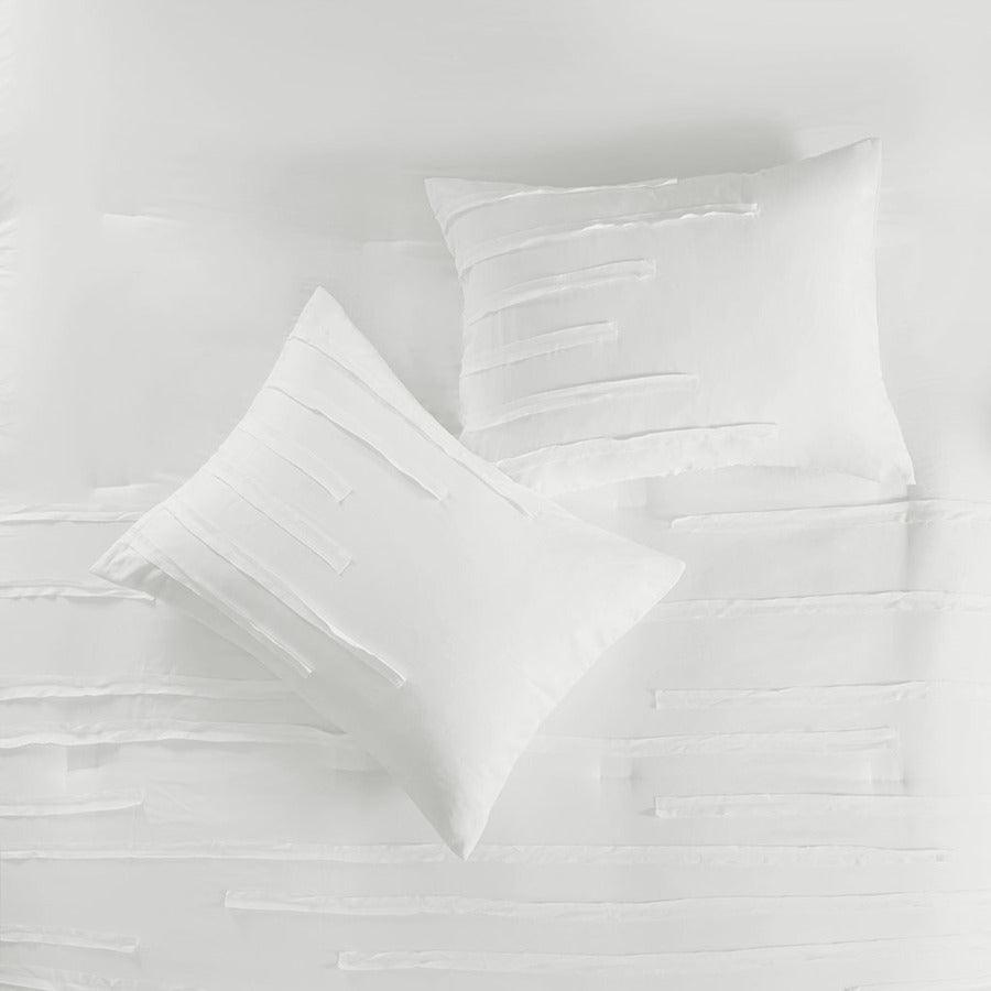 Jenda 8 Piece Comforter Set White King Olliix.com