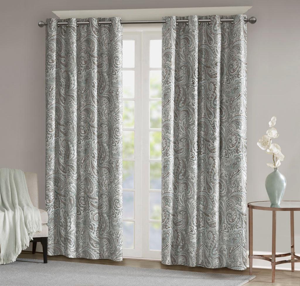 Jenelle 84 H Paisley Printed Total Blackout Window Panel Gray Olliix.com