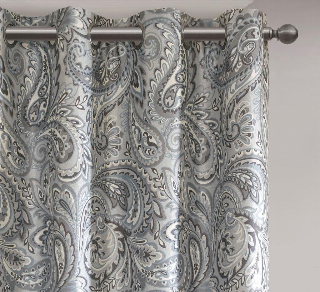 Jenelle 84 H Paisley Printed Total Blackout Window Panel Gray Olliix.com