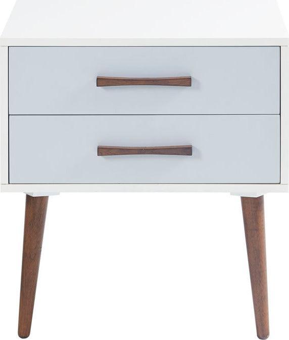 Jeremy Storage Nightstand White & Gray Olliix.com