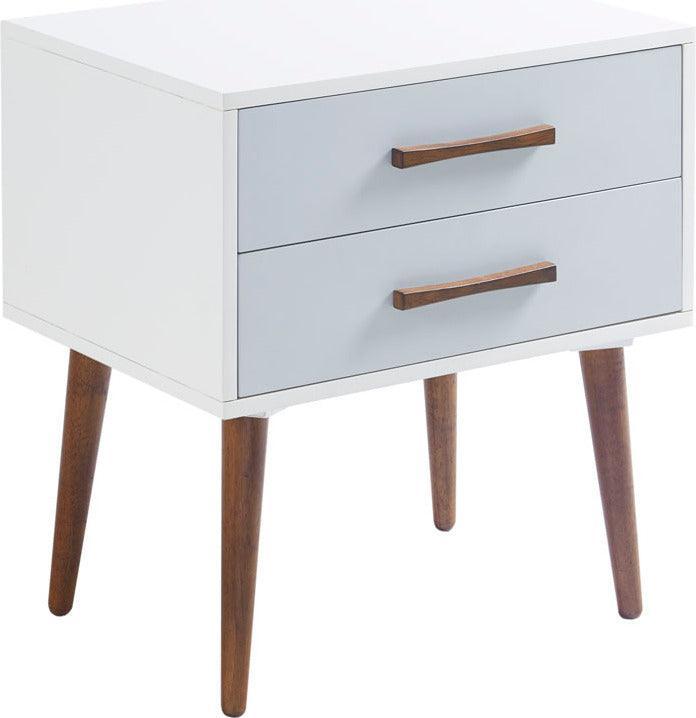 Jeremy Storage Nightstand White & Gray Olliix.com