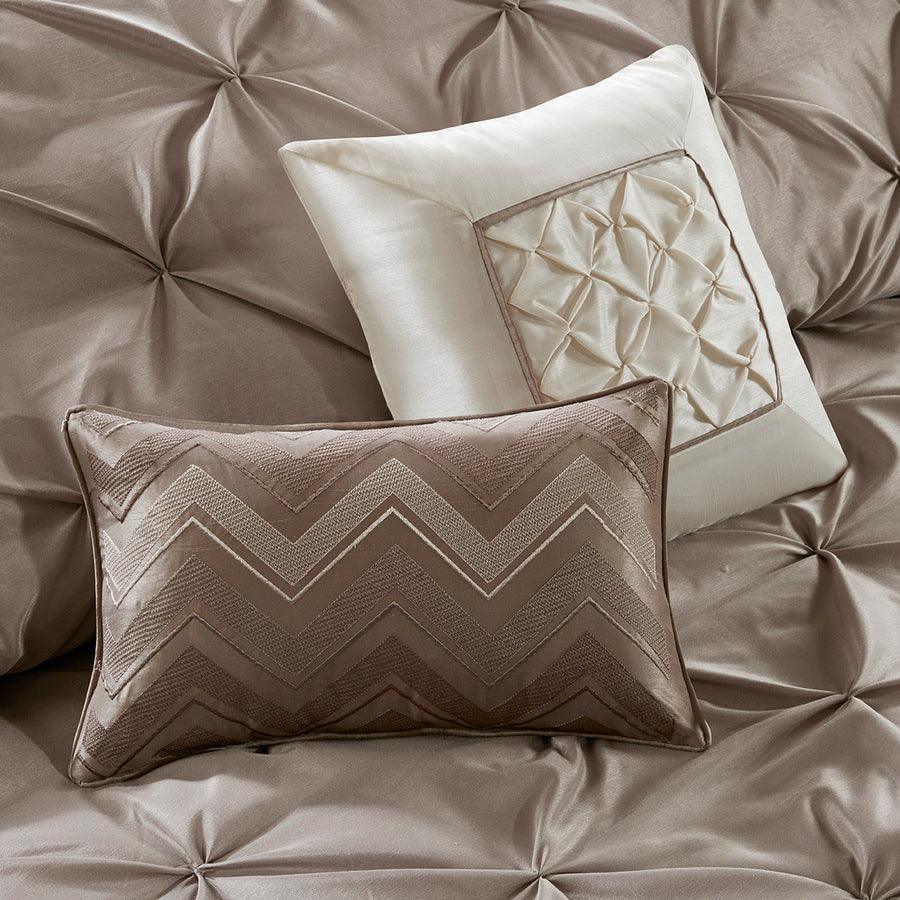 Joella 24 Piece Room in a Bag Taupe Queen Olliix.com