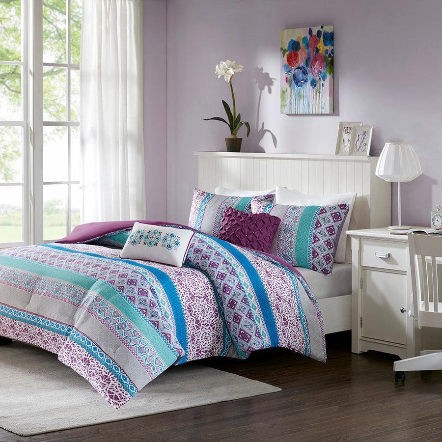 Joni 26 " W Comforter Set Purple Twin/Twin XL Olliix.com