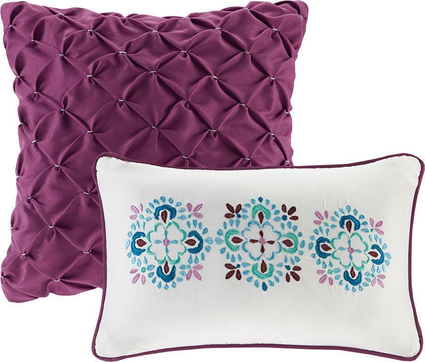 Joni 26 " W Comforter Set Purple Twin/Twin XL Olliix.com