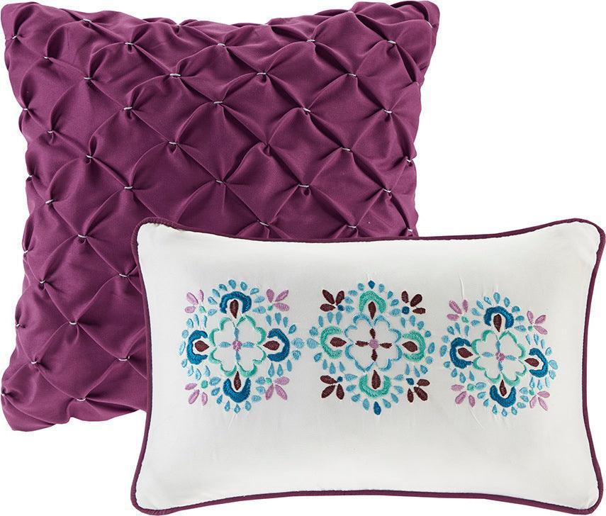 Joni Twin/Twin XL Boho Reversible Coverlet Set Purple Olliix.com