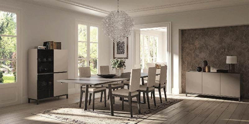 ESF Furniture - Status Italy Kali 9 Piece Dining Table Set with 2 Extension - KALI-9SET ESF Furniture