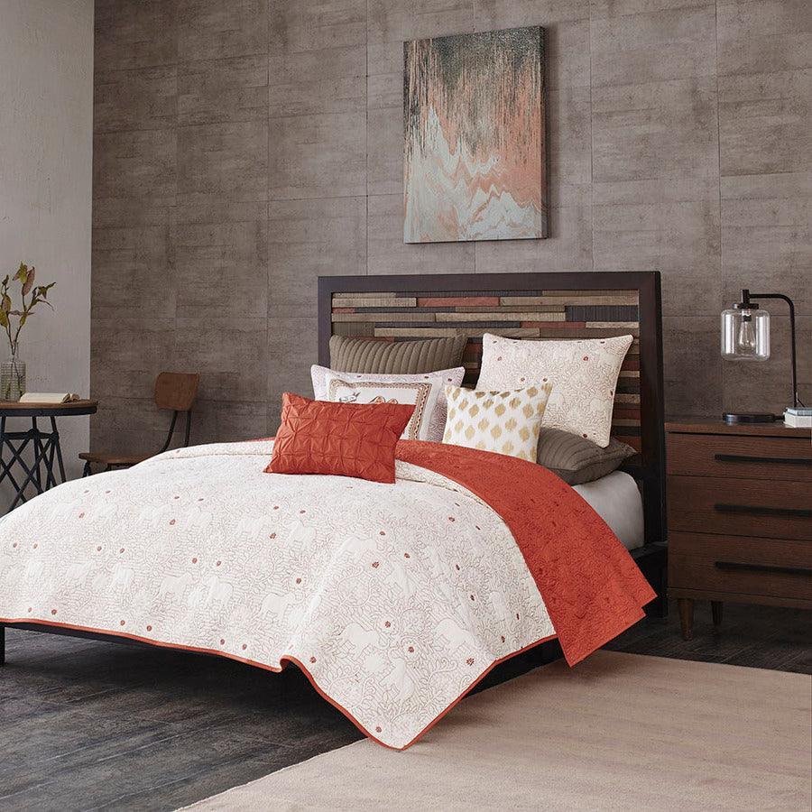 Kandula Full/Queen 3 Piece Coverlet Mini Set Coral Olliix.com