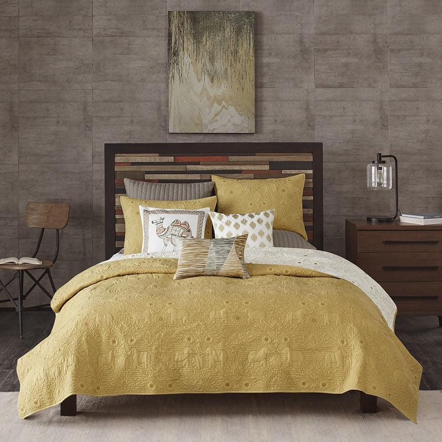 Kandula Full/Queen 3 Piece Coverlet Mini Set Yellow Olliix.com