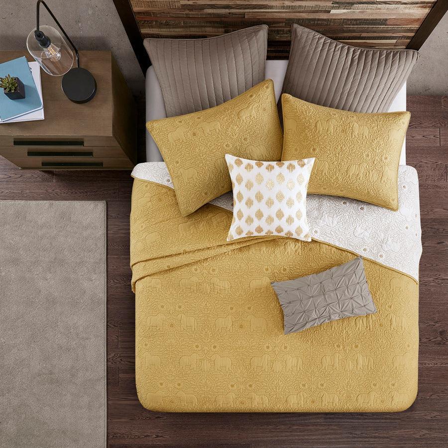 Kandula Full/Queen 3 Piece Coverlet Mini Set Yellow Olliix.com