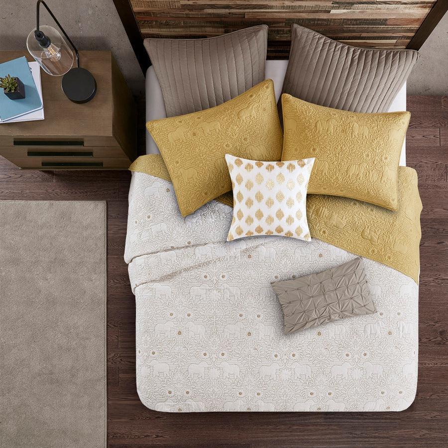 Kandula Full/Queen 3 Piece Coverlet Mini Set Yellow Olliix.com