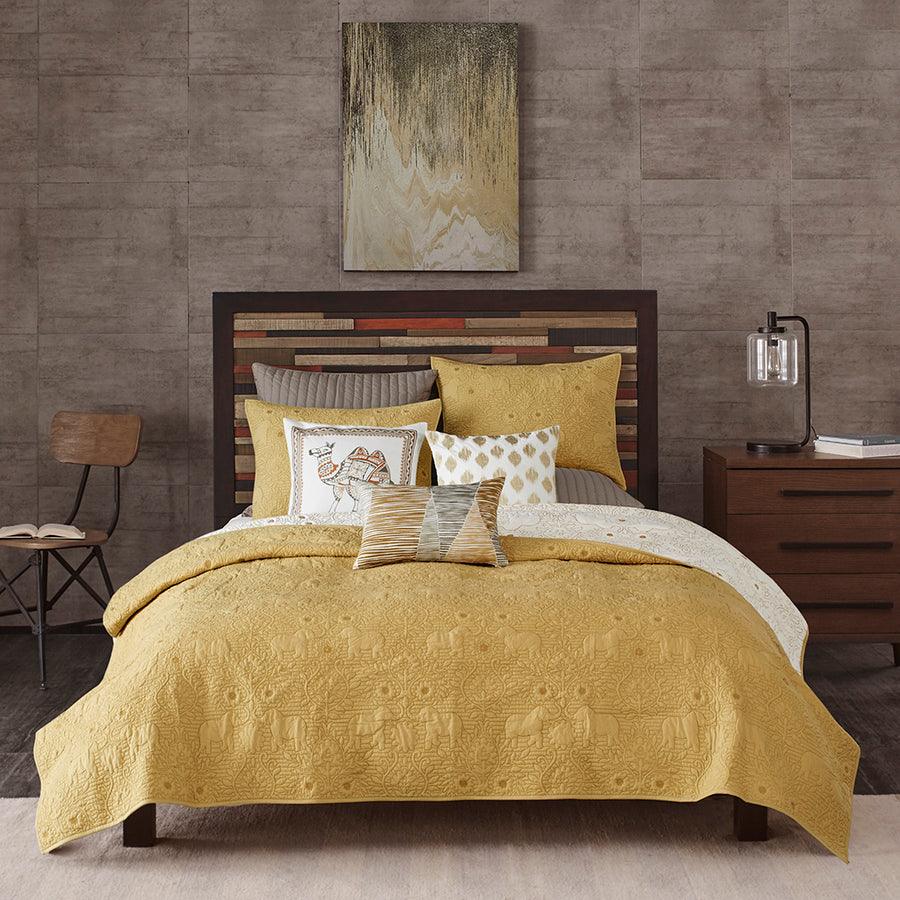 Kandula Full/Queen 3 Piece Coverlet Mini Set Yellow Olliix.com