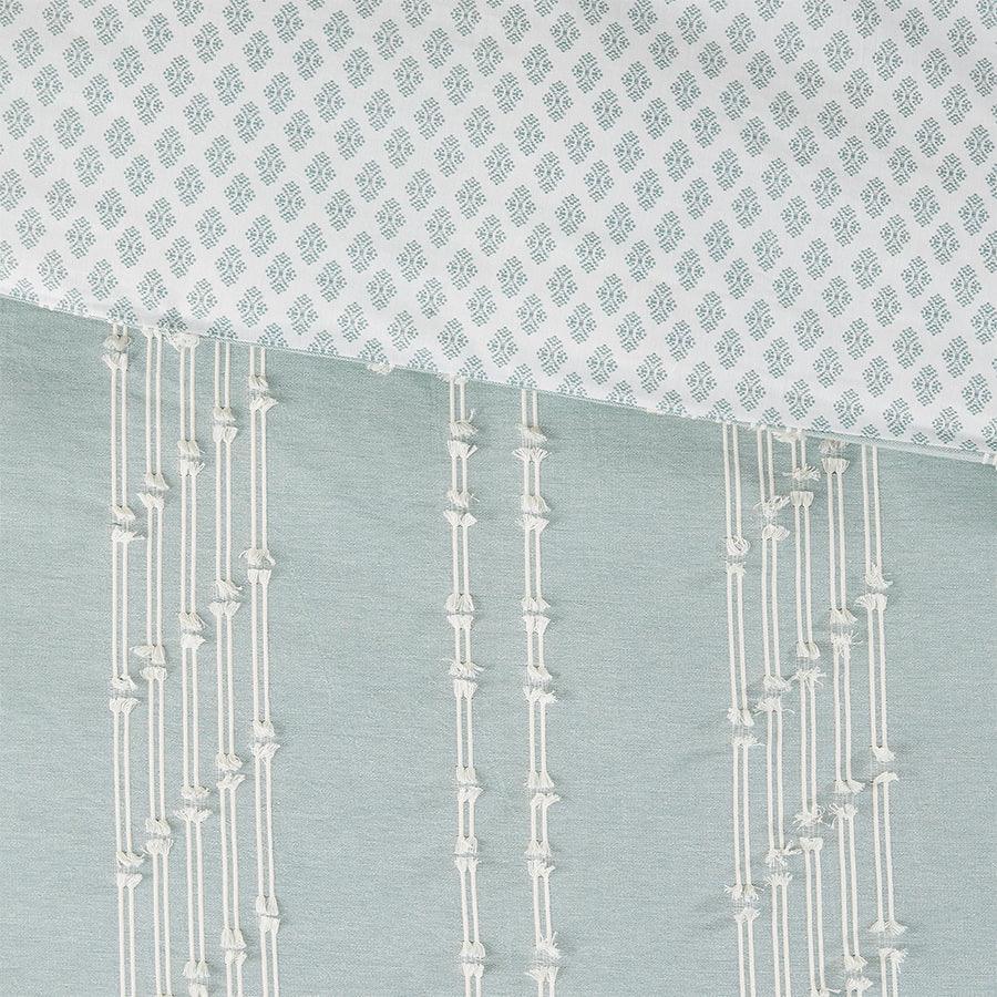 Kara Cotton Jacquard Comforter Set Aqua King/Cal King Olliix.com