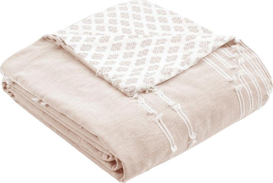 Kara Full/Queen Cotton Jacquard Duvet Cover Set Blush Olliix.com