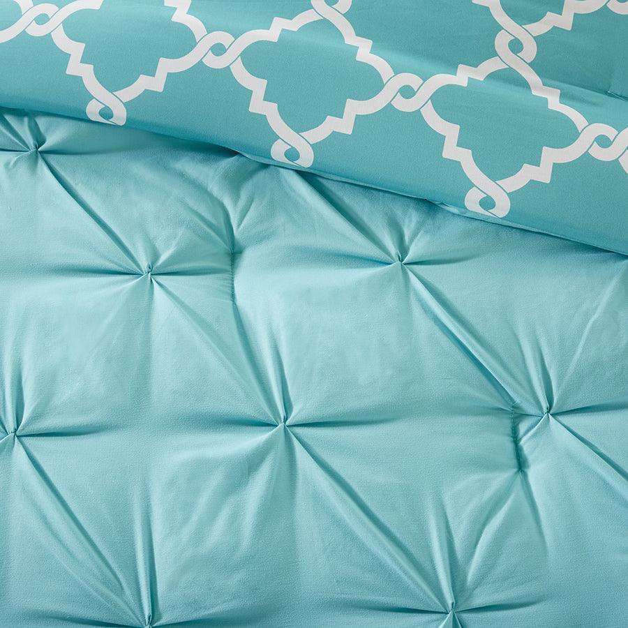 Kasey 5 Piece Reversible Comforter Set Aqua Full/Queen Olliix.com