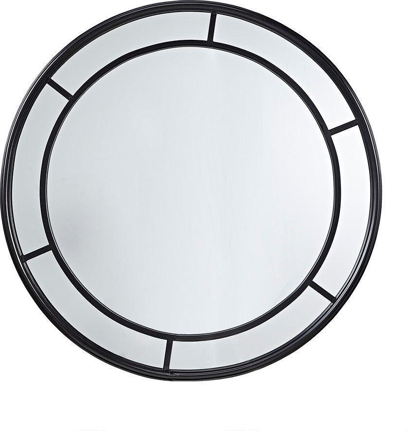 Katonah Round Accent Mirror Matte Black Olliix.com