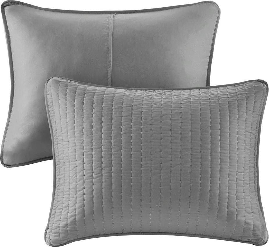 Keaton Full/Queen Reversible Coverlet Set Gray Olliix.com