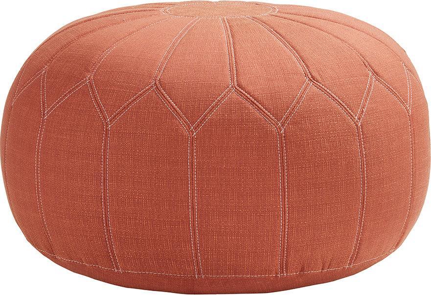 Kelsey Casual Round Pouf Ottoman 29.5W x 29.5D x 18H" Orange Olliix.com