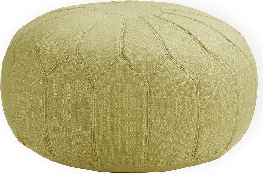 Kelsey Round Pouf Ottoman Green Olliix.com