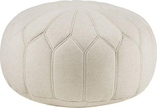 Kelsey Round Pouf Ottoman Tan Olliix.com