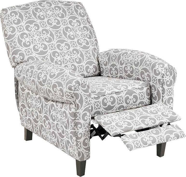 Kirby Push Back Recliner Gray Olliix.com