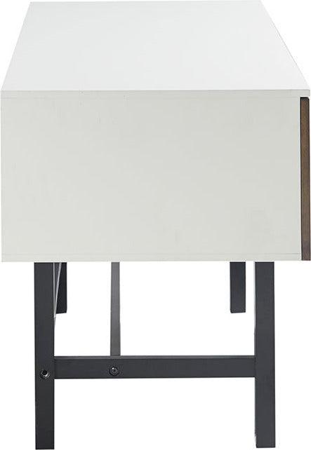 Kirtley Writing Desk With Drawer White & Brown Olliix.com