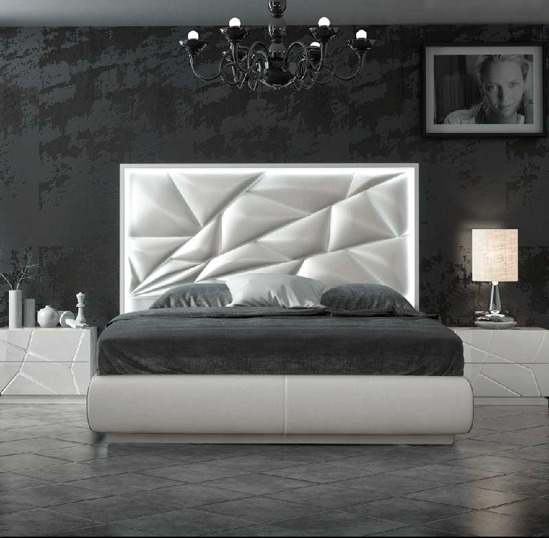 ESF Furniture - Franco Spain Kiu Eastern King Bed w-Light - KIUKSBED ESF Furniture