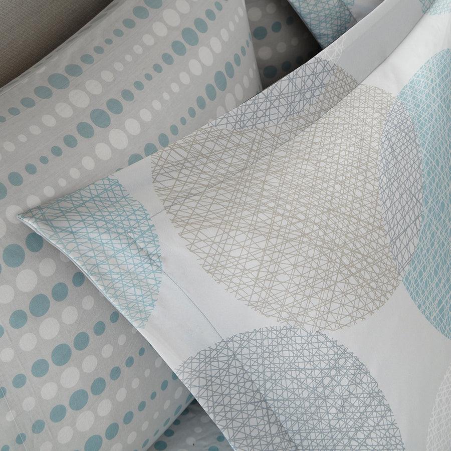 Knowles Casual Complete Comforter and Cotton Sheet Set Aqua Twin Olliix.com