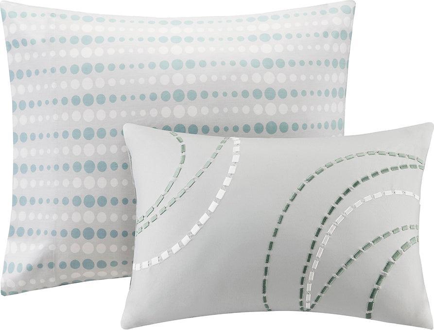 Knowles Casual Complete Comforter and Cotton Sheet Set Aqua Twin Olliix.com