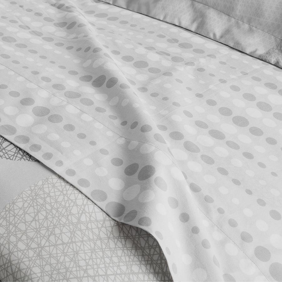 Knowles Glam Complete Comforter and Cotton Sheet Set Gray King Olliix.com