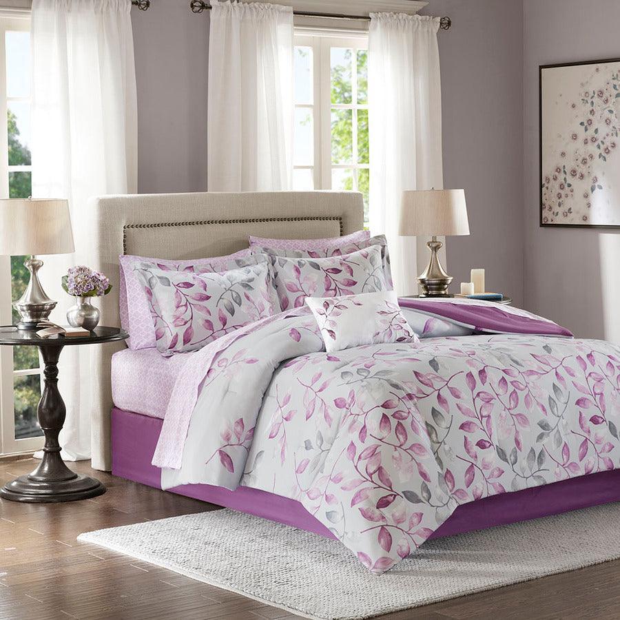 Lafael California King Complete Comforter and Cotton Sheet Set Purple Olliix.com